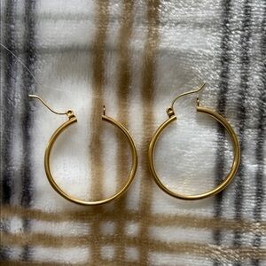 Gold hoops . I’m not sure the amount of gold in them.
